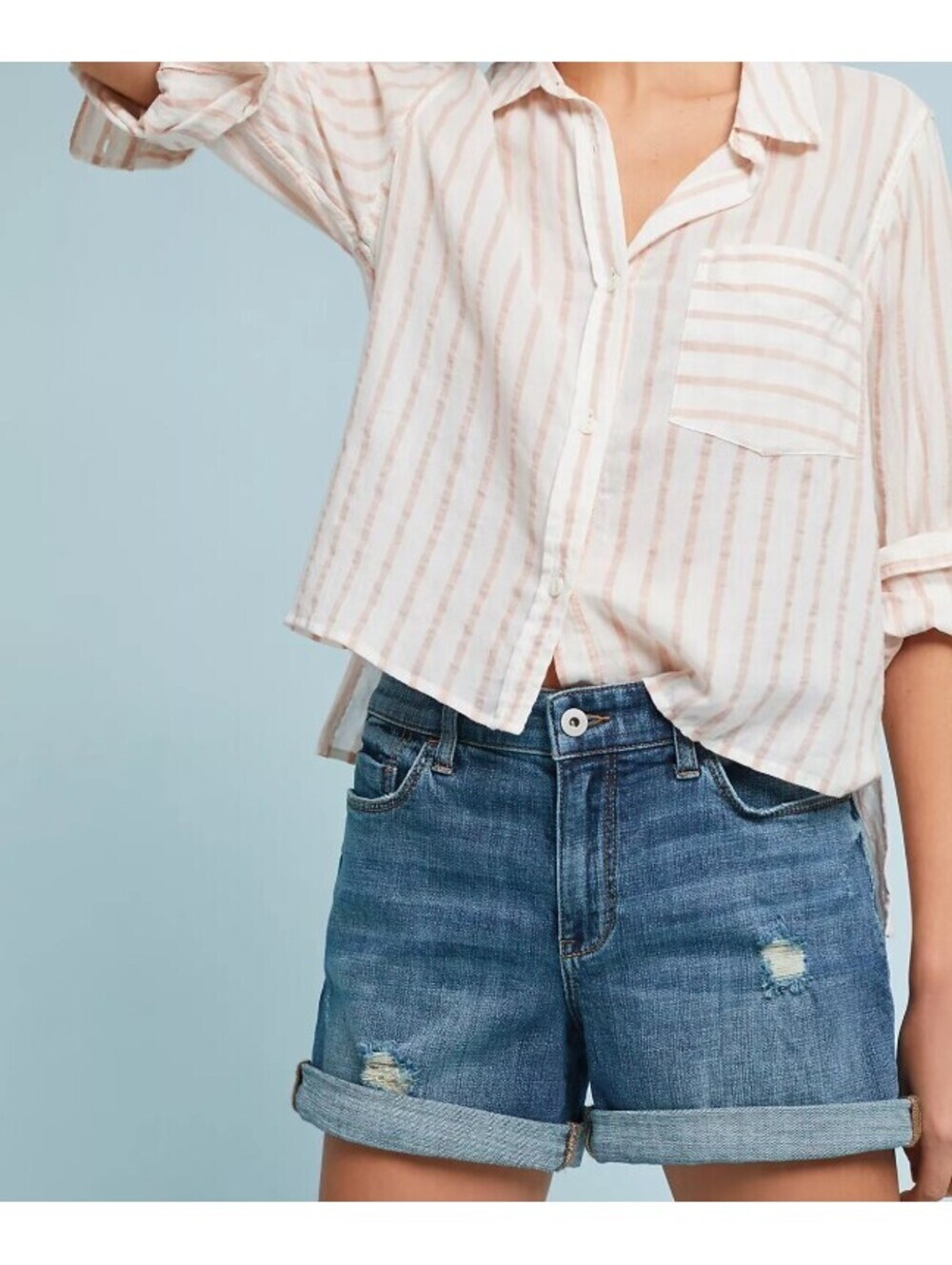 Anthropologie Pilcro Slim Boyfriend Denim Shorts, Women's Size 26